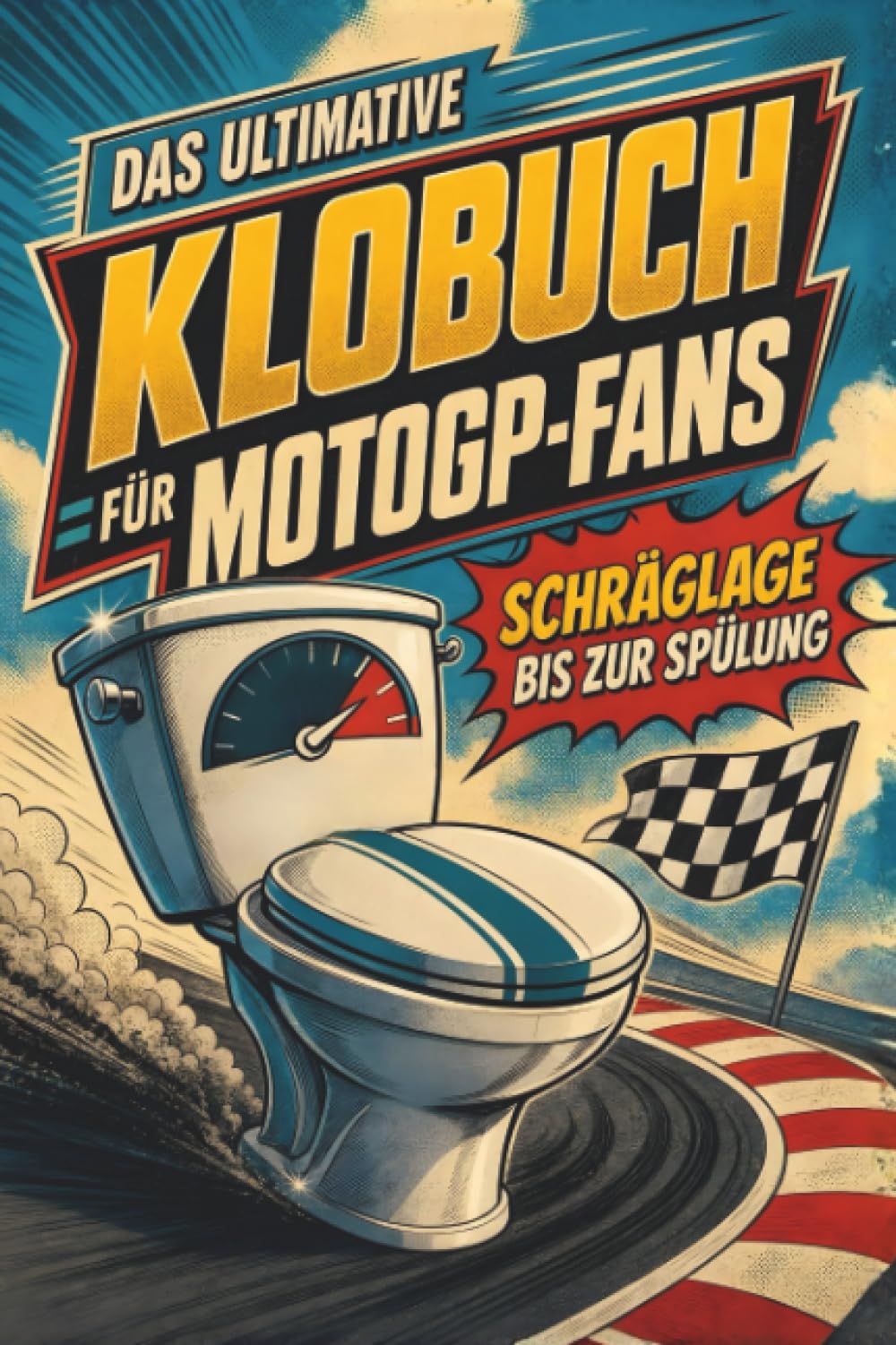 Das ultimative Klobuch für MotoGP-Fans: Schräglage bis zur Spülung. Lustiges Geschenk für MotoGP-Fans, Valentino Rossi und Schräglagen