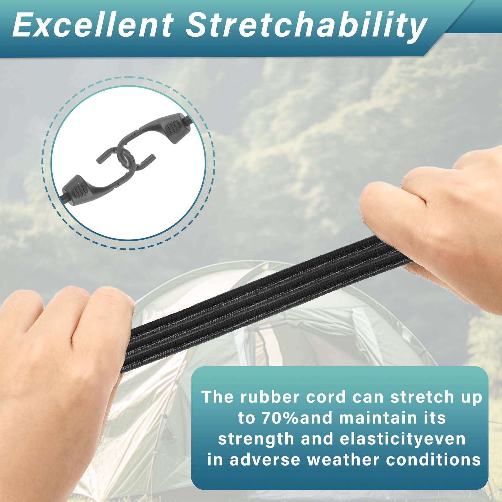 YnewL 12 Pezzi Corde Elastiche Con Gancio, 10/15/20cm Corda Elastica