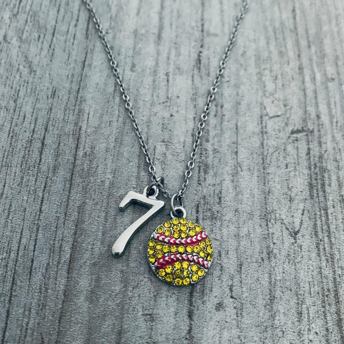 Infinity Collection - Personalized Softball Necklace with Letter Charm, Softball Gift, Girls Softball Pendent Jewelry, Softball Player, Team and Coaches Gifts - Image 6