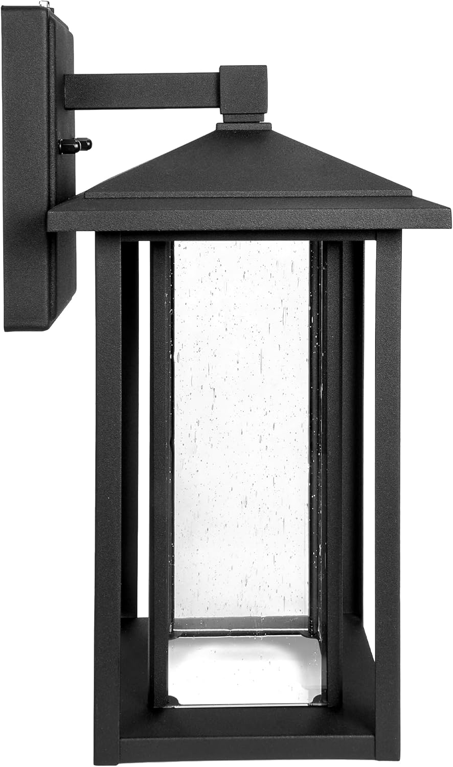 Maxxima LED Outdoor Wall Light - Seeded Glass, Features Automatic Dusk to Dawn Photocell Sensor, 1000 Lumens, 3000K Warm White, 15.5 Inch Height, Decorative Home Entryway and Porch Lantern