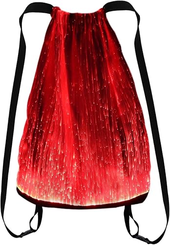 Miniatura 7 de Mochila con luz LED, bolsa brillante para fiesta de música rave, fiesta de Navidad, Halloween, bolsa con cordón intermitente unisex, multicolor,