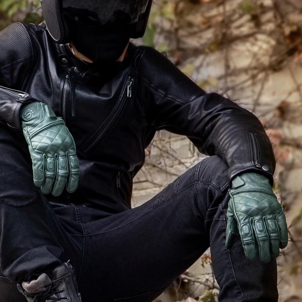 Motorradhandschuhe Retro Echtleder Motorradhandschuhe Vollfinger Touchscreen Rennen Reiten Motocross Herren Motorradzubehör Motorrad Handschuhe(546-Brown,M)