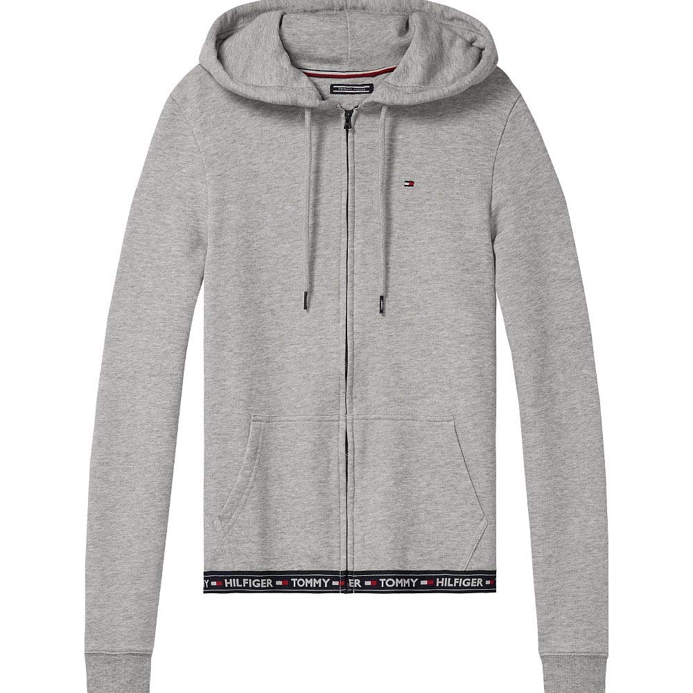 Tommy Hilfiger Women’s Zipped Hoodie, Grey (Grey Heather), XS