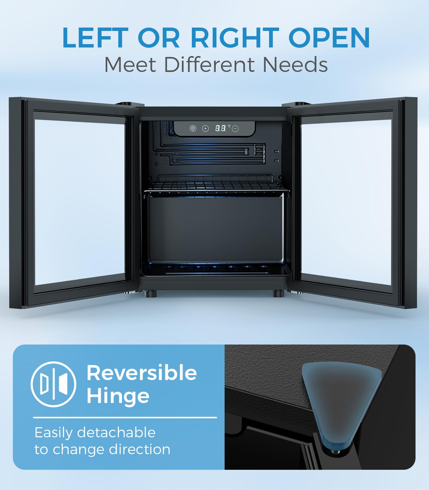Electactic 48 Can Beverage Refrigerator Mini Fridge Cooler Glass Door For Beer Soda Or Wine, Small Drink Cooler Machine LED Temperature Control For Bar Home, Office 1.3cuft on Fridge.com - View 5