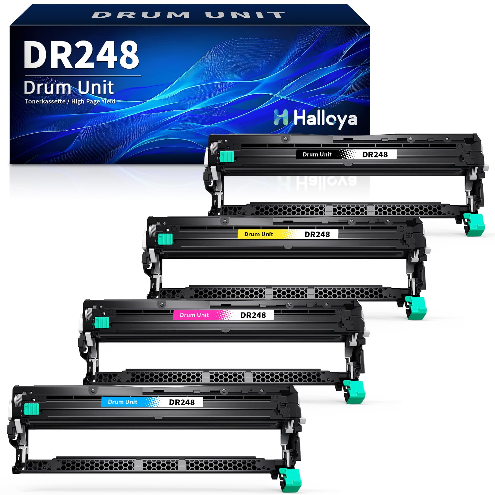 Halloya DR248 DR-248CL Tamburo Compatibile per Brother DR-248CL Tamburo per Brother MFC-L3740CDW L3740CDWE MFC-L3760CDW DCP-L3560CDW DCP-L3520CDW HL-LC3240CW HL-LC3220CW (4-Pack)