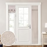 HOMEIDEAS 100% Linen Blackout Sidelight Curtains for Front Door, Side Door Window Curtains, Small Window,Thermal Insulated Covering, 1 Panel, W12 X L68 Inch, Natural