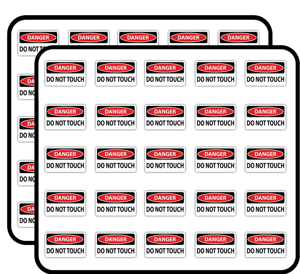 Danger Do Not Touch Sign Warning Sticker for Scrapbooking Waterproof Vinyl Stickers for Water Bottle, Laptop & Phone Case 50 Pack