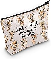 Vista 9 de LEVLO Divertida bolsa de cosméticos – Regalo para amantes de los animales – Just A Girl Who Loves Giraffes Makeup Zipper Bag Bag, Ama a la jirafa