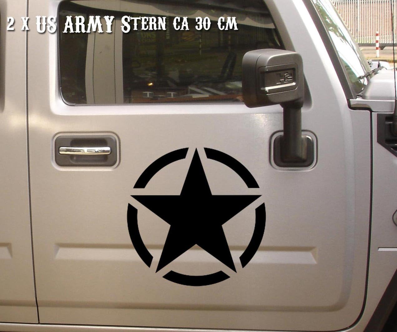 Car and motorcycle 2 x U.S Army sticker star, approximately 30 cm