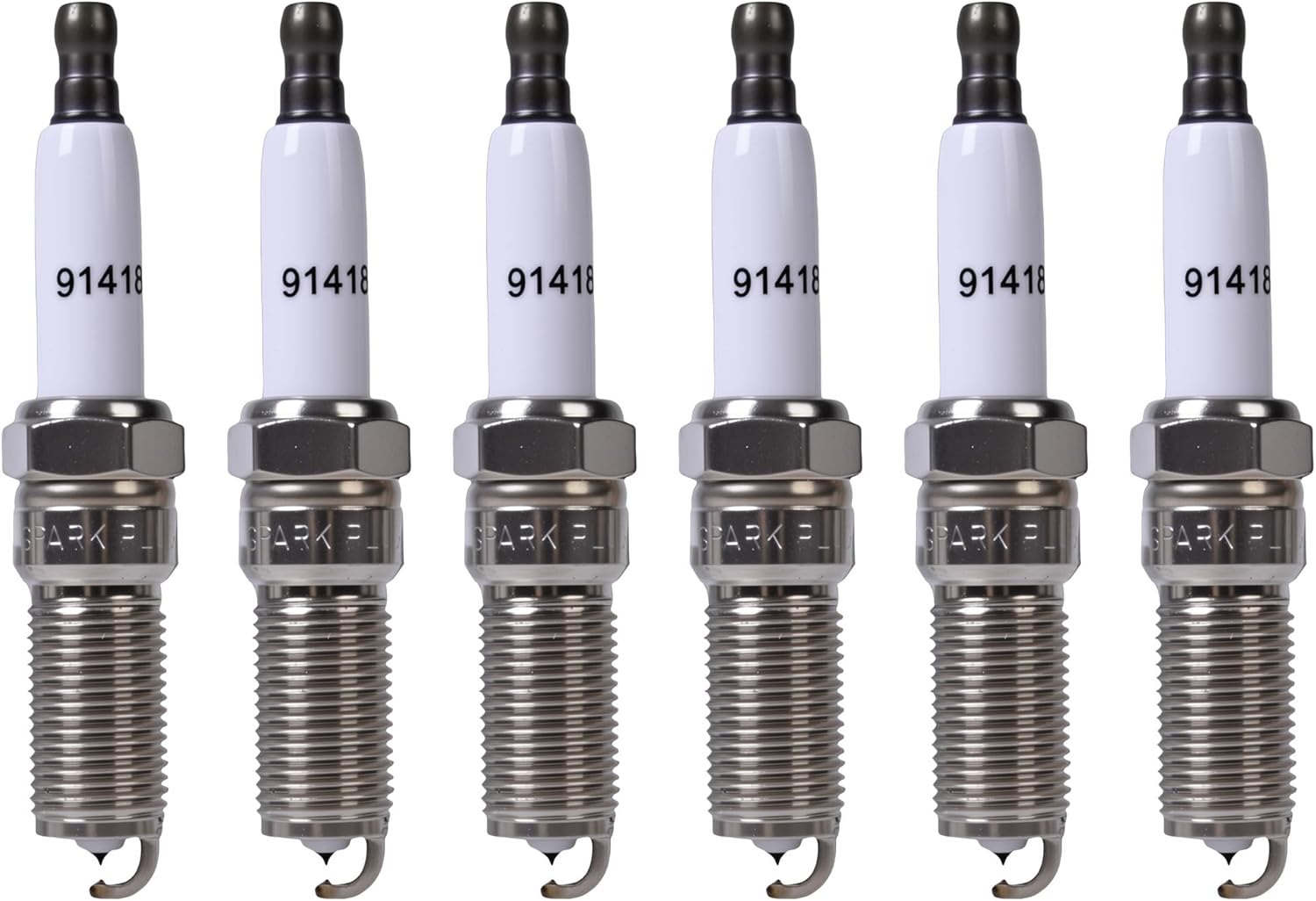 Iridium Platinum Spark Plugs 91418 Compatible with Buick Rainier Chevy Express 2500/3500 Silverado 1500 GMC Envoy Savana Sierra Isuzu Oldsmobile Saab L6 V6 4.2L 4.3L Replacement for ILTR5E11 Pack of 6