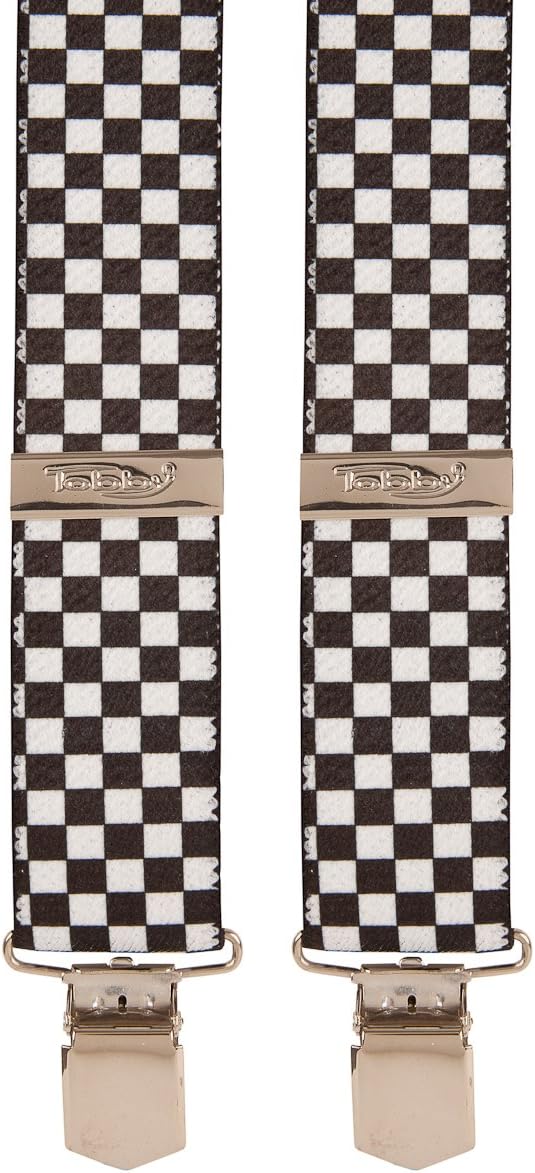 Black White Check Chess Ska Mod Novelty Trouser Braces Suspenders