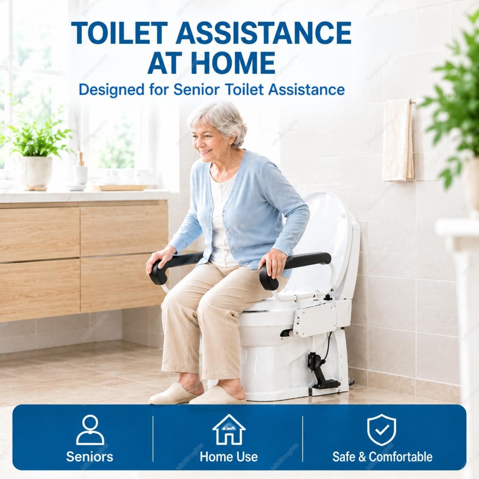 Sollevatore elettrico per WC, movimento attivo di salita e discesa