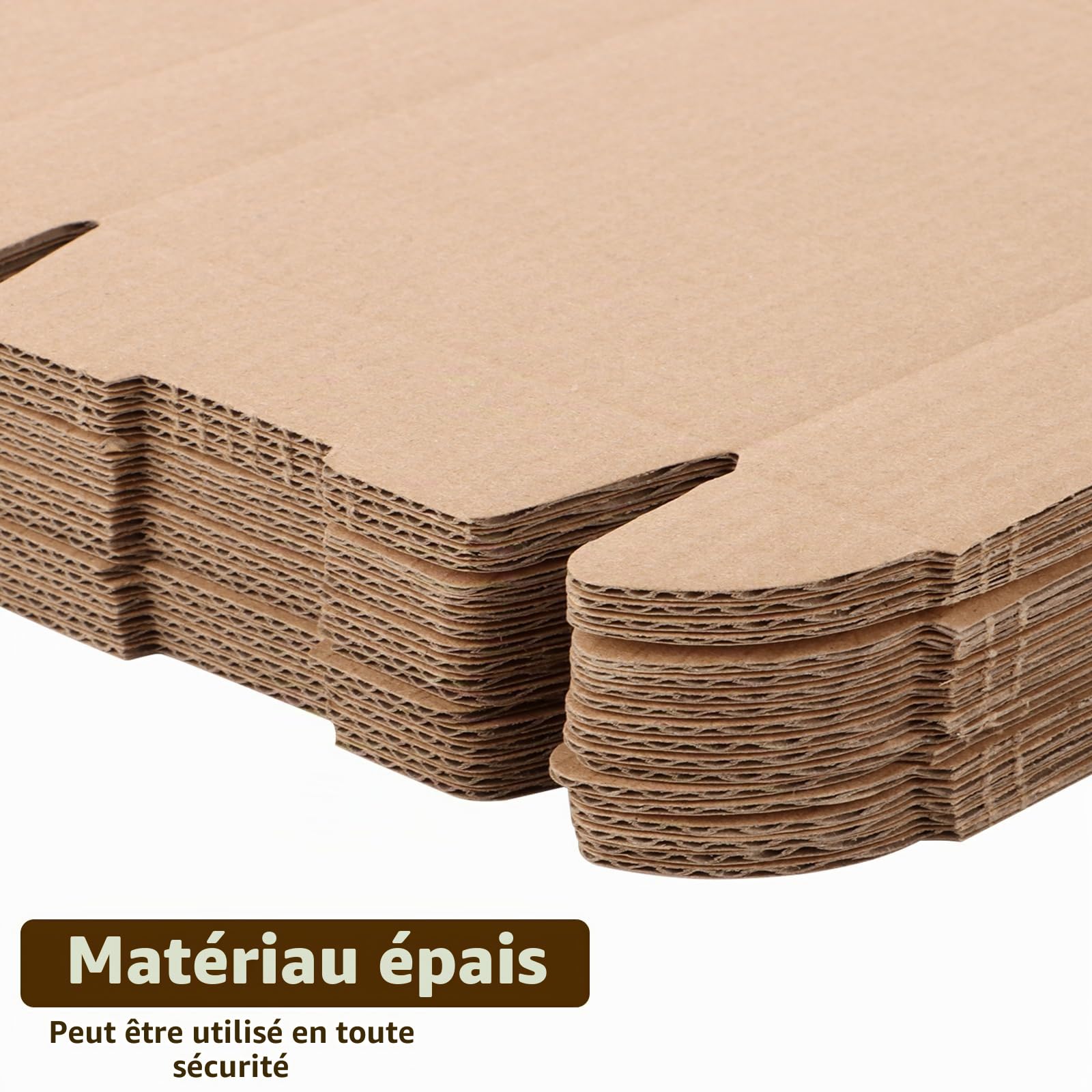 50 Pièces Boîtes d'expédition en carton ondulé, 14 x 9 x 3 cm, boite carton, carton emballage colis, Boîtes d'expédition plates, pour Emballage, Mailing, Business