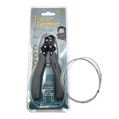 One Step Looper Plier for Jewelry Making (1.5mm) Bundle With Silver Wire 22 Gauge 5 Feet - 1.5mm