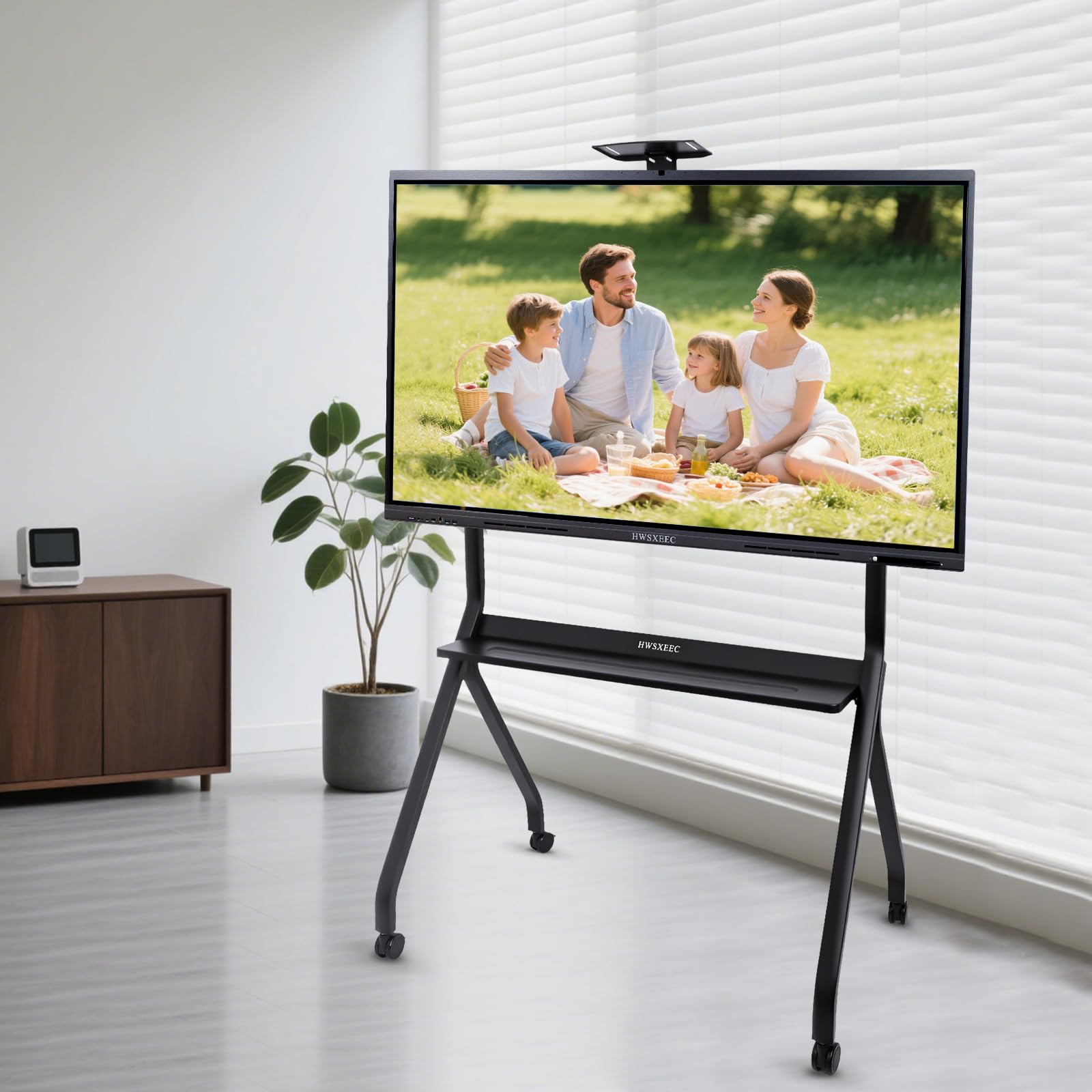 HWSXEEC Electronic Smart Whiteboard Stand - Fits 55 to 85 Inch Whiteboards, with 4 360-Degree Omnidirectional Casters and Fixing Device to Prevent Movement