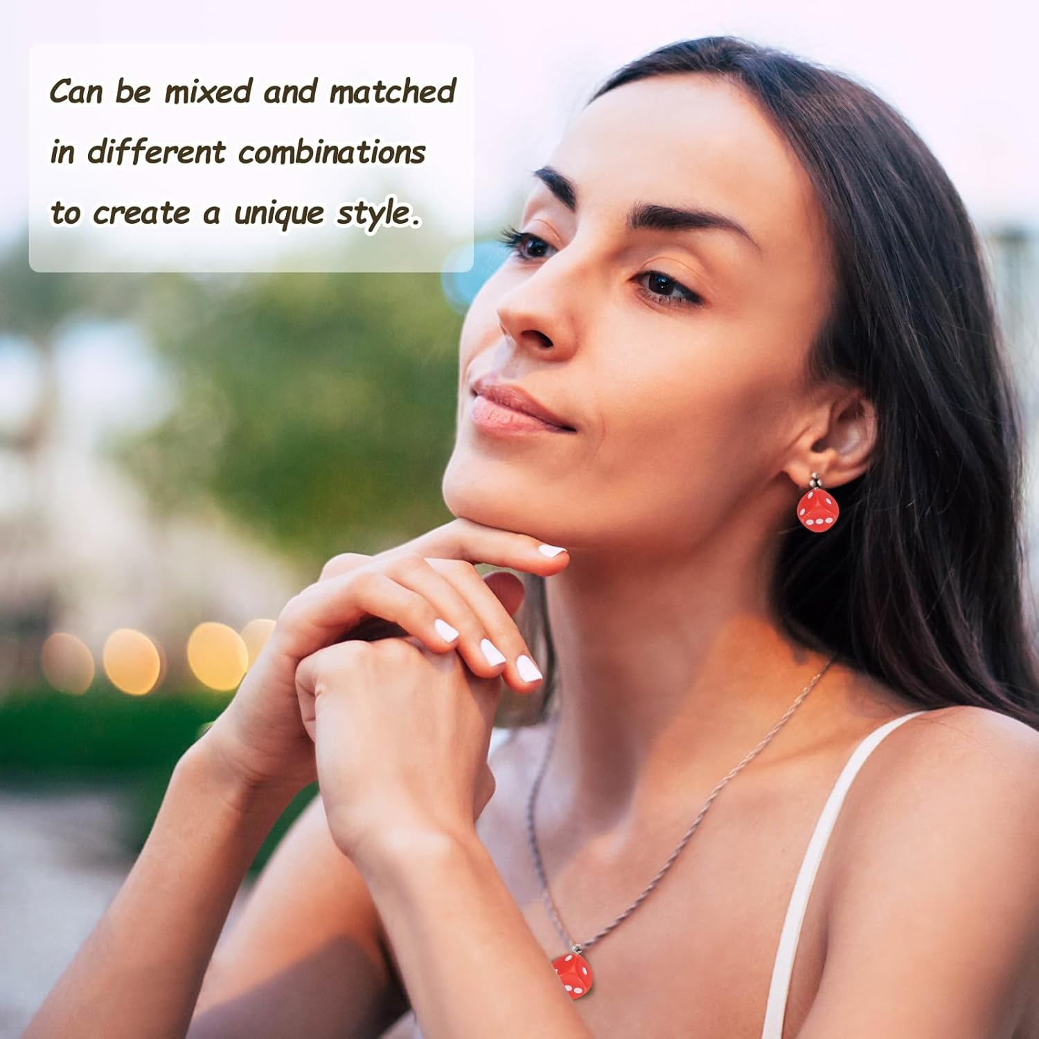 MECCANIXITY Dice Beads Charm 3D Cube Acrylic Dice Charm Pendant Fun Beads for Bracelets Jewelry Making - Image 5