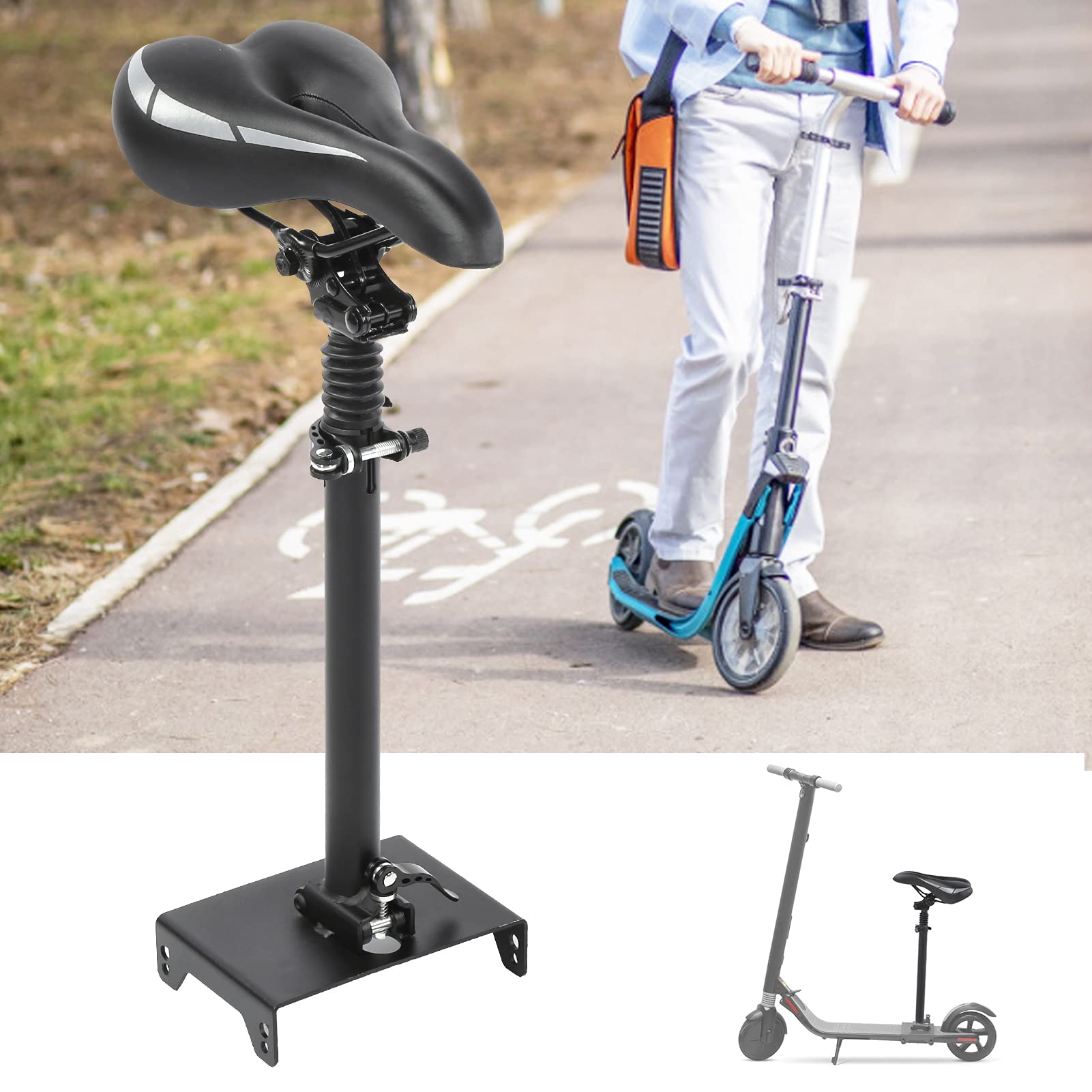 SUNGOOYUE Scooter Saddle, Electric Scooter Height Adjustable Saddle Seat Shockproof Scooter Seat for NINEBOT ?G30