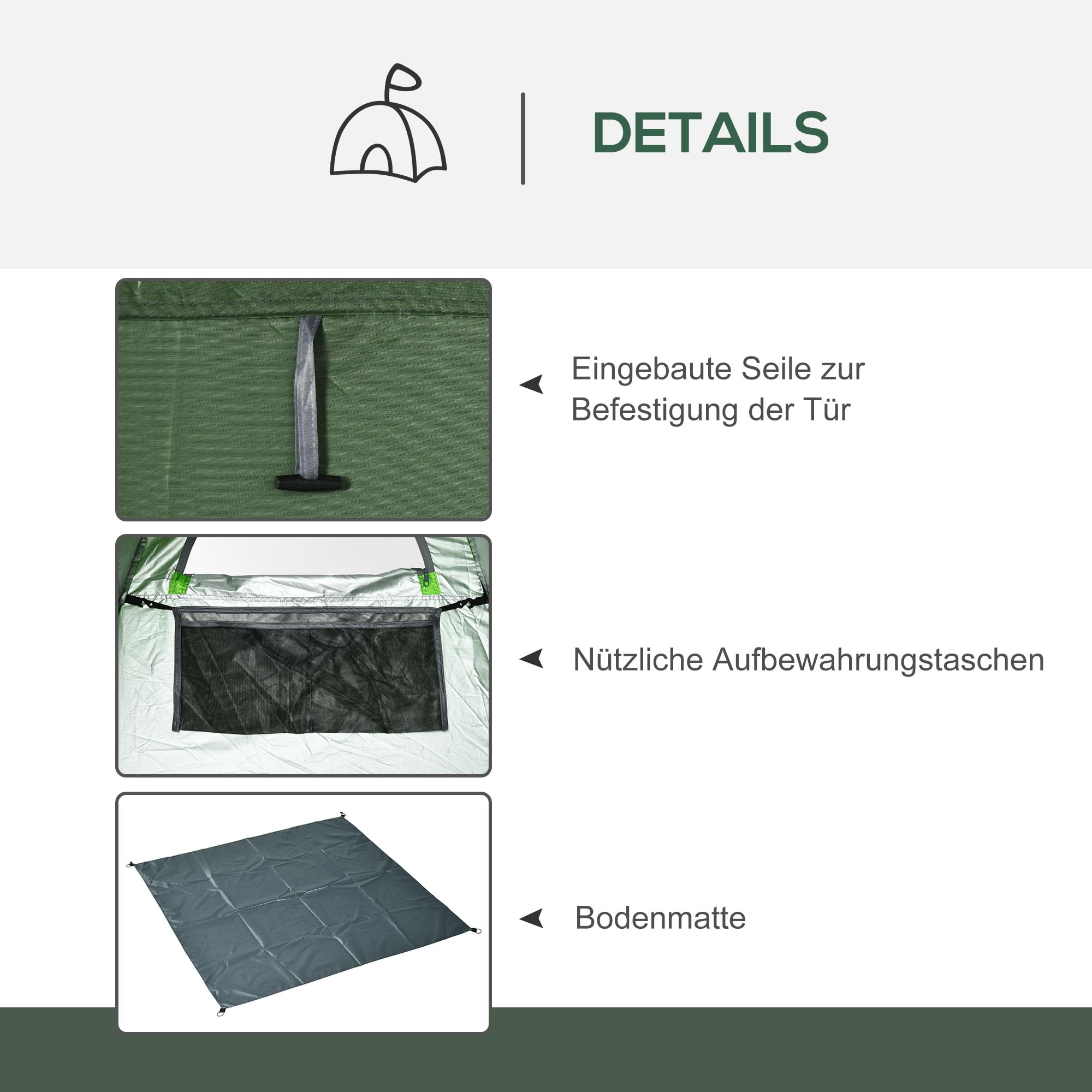Outsunny Pop up Duschzelt Toilettenzelt Camping Umkleidezelt mit Tragetasche Mobile Outdoor Toilette Umkleidekabine Lagerzelt 126 x 124 x 189 cm
