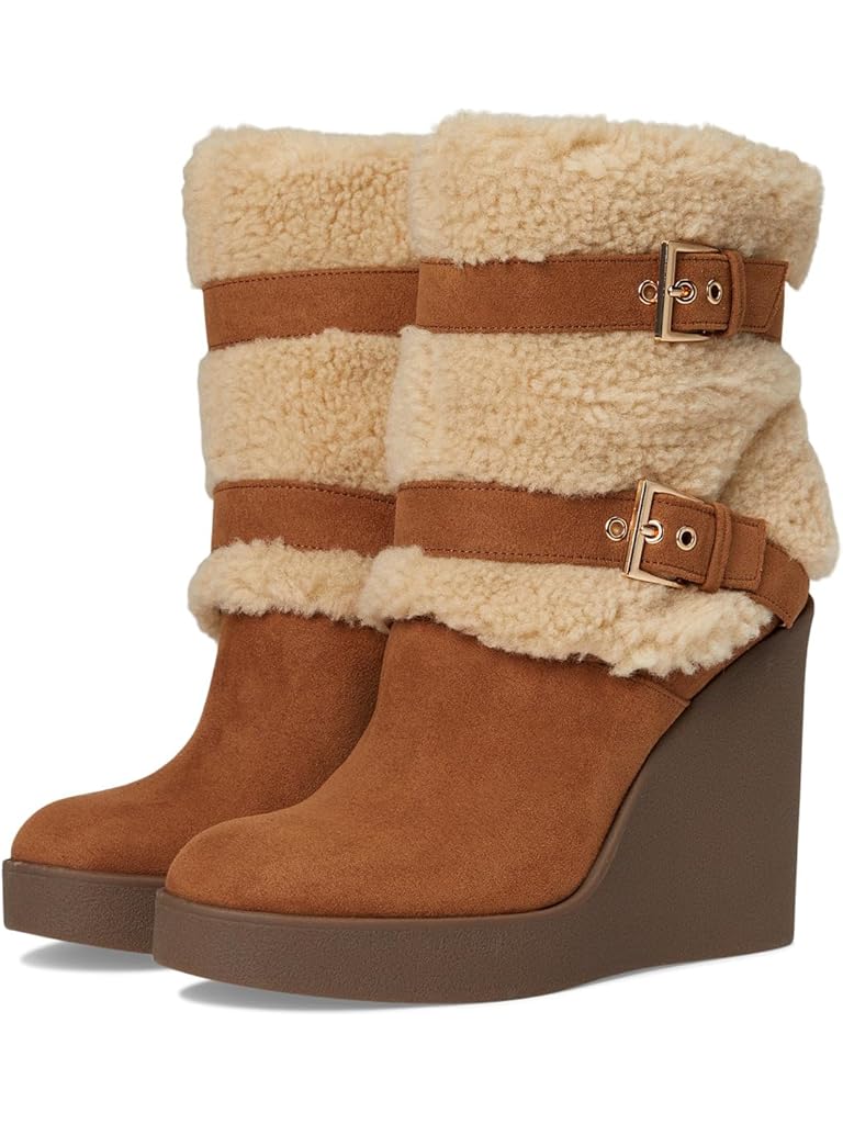 Brown Jessica Simpson Meztyn Shearling Wedge Bootie