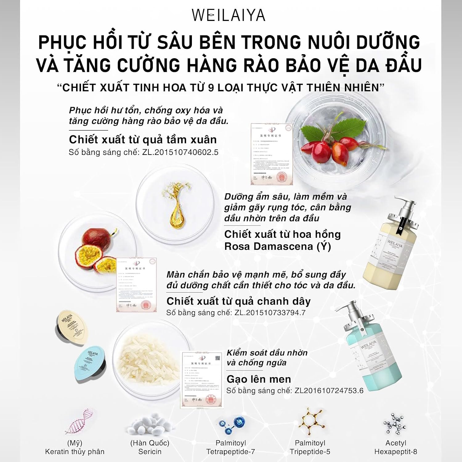 Weilaiya White Truffle Hair Repair Shampoo 450mL & Conditioner 450mL Set | Deep Moisturizer | Anti-Aging | Oil Control