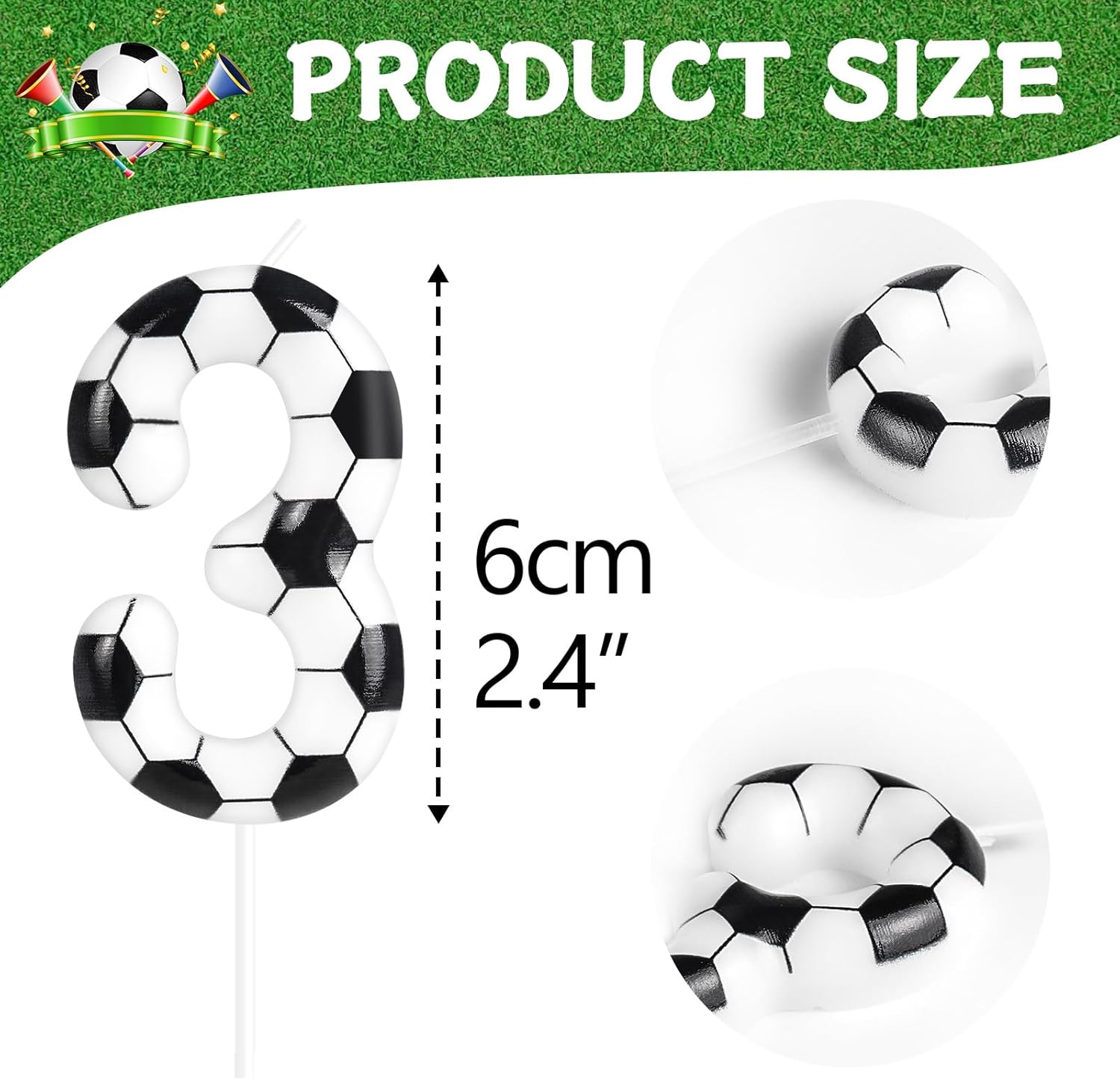 Soccer Birthday Candles 11th Soccer Themed Birthday Party Decorations, Football Birthday Cake Candles for Boys Girls Kids Sport-Theme Party Supplies - Image 3