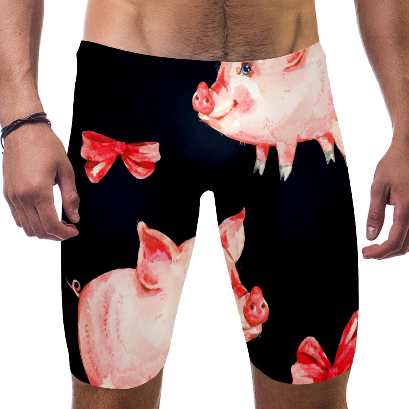 Traje de baño de competición para niños y hombres con pierna cuadrada 7