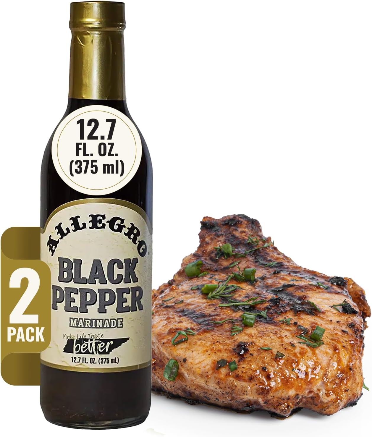 The Marinate Everything Marinades | Perfect Marinades for Meat & Veggies | Marinade for Grilling, Roasting & Cooking | Kosher & Gluten Free | 12.7 Oz (Pack of 2) - Black Pepper