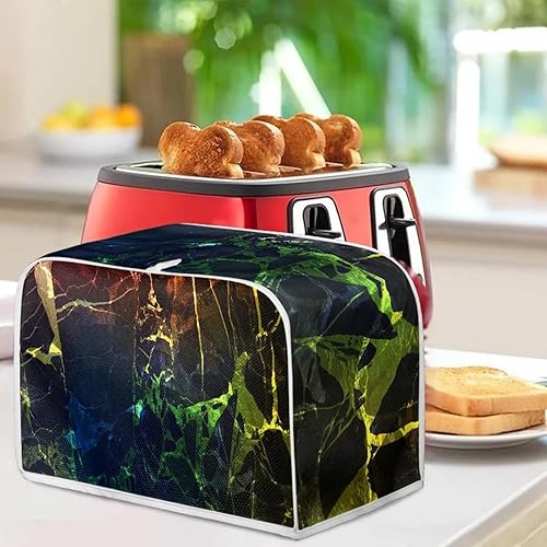 Miniatura 3 de Dolyues Cubierta para tostadora de mármol de 4 rebanadas, cubiertas pequeñas para electrodomésticos de cocina con gancho superior, cubierta para