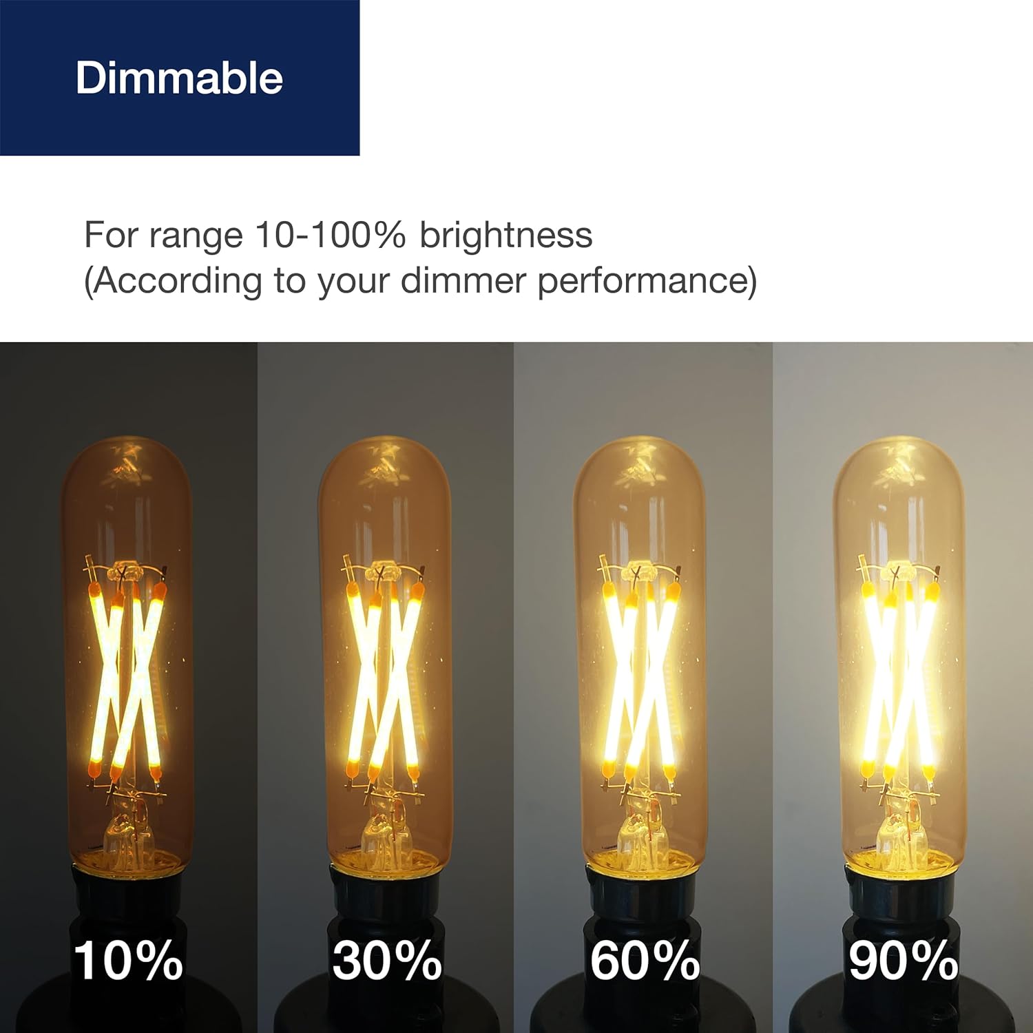 FLSNT Candelabra LED Light Bulbs 60W Equivalent, Dimmable E12 LED Chandelier Light Bulbs, T6/T25, 5.5W, 2200K Amber White, 450LM, 90+ High CRI, 12 Pack