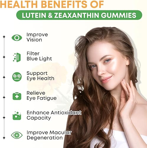 Miniatura 2 de Gomitas de luteína de 25 mg, suplementos de luteína y zeaxantina sin azúcar, suplemento de salud ocular para adultos, vitaminas oculares luteína