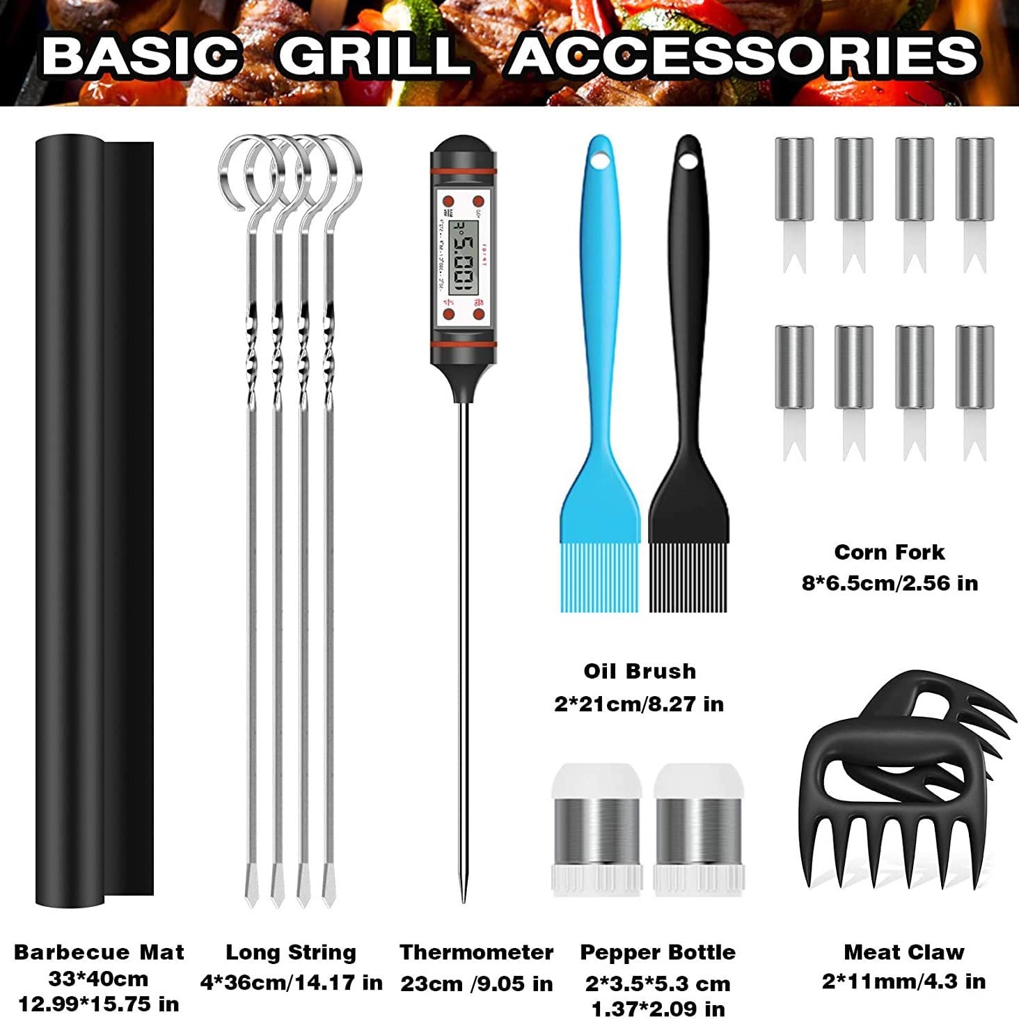 Stainless Steel BBQ Tool Set Oxford Bag BBQ Accessories BBQ Grill Outdoor Camping Cooking Tool Set