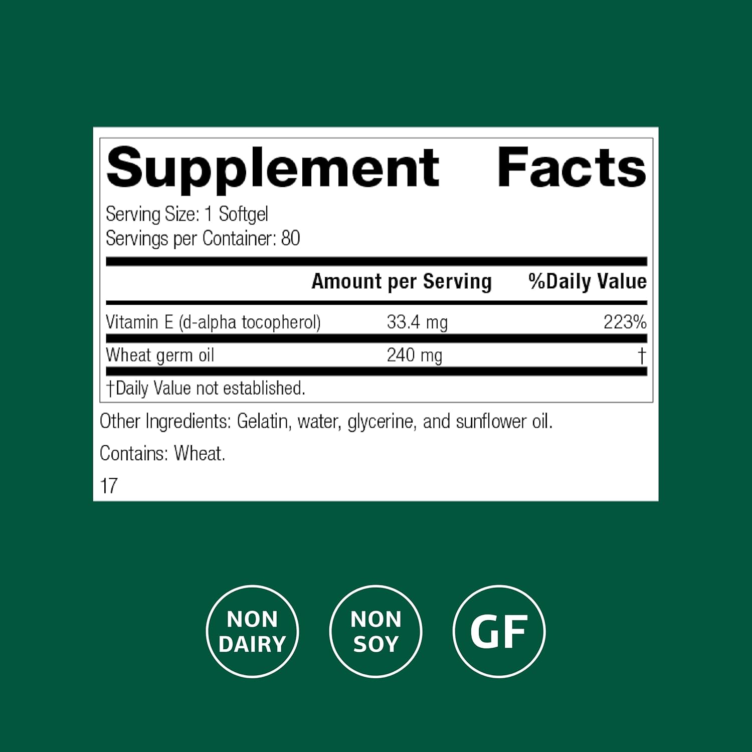 Standard Process Wheat Germ Oil Fortified - Immune Support Supplement to Aid Antioxidant Activity - Gluten-Free, Non-Dairy & Non-Soy - 80 Softgels (80 Servings)