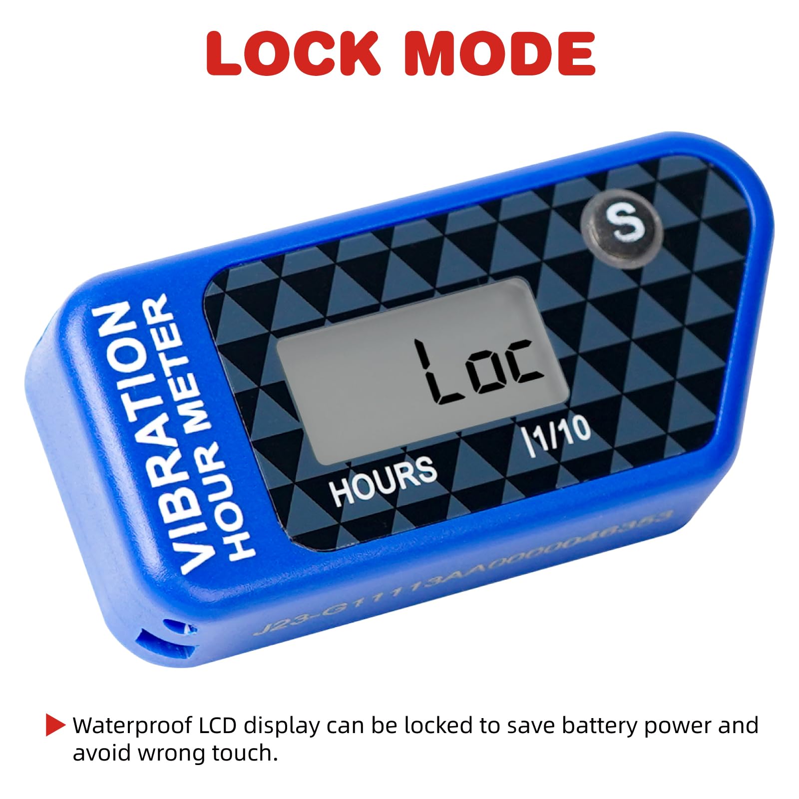 Sans Fil Vibration Compteur Horaire RéInitialisable Minuterie De Maintenance, De L'Utilisateur De L'Utilisateur pour Tondeuse à Gazon TronçOnneuse VéLo Tout-Terrain Moto Marine (bleu)