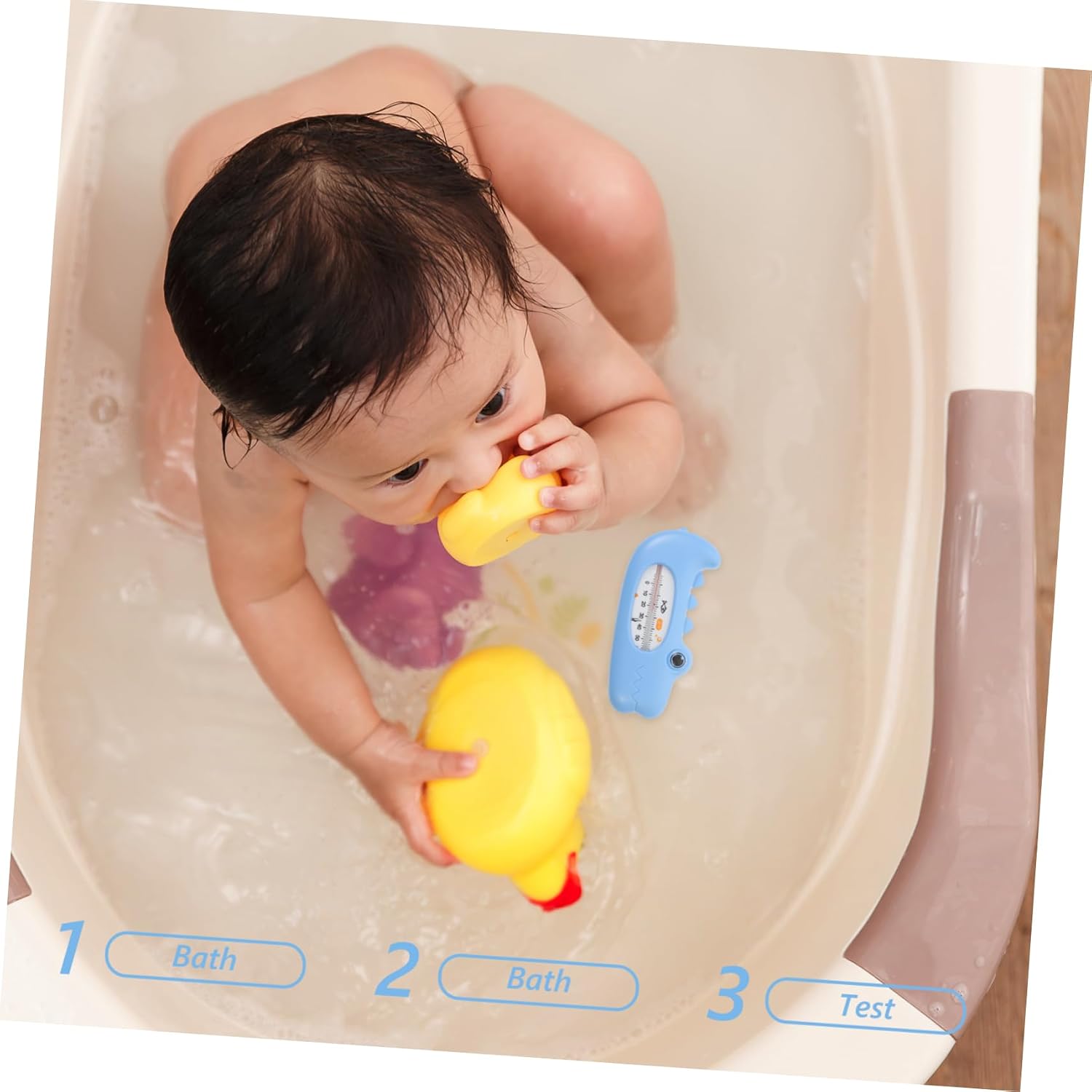 Bath Thermometer Digital Water Temperature Gauge for Tub Cute Crocodile Design Easy to Read Display for Newborn Bathing Portable Multi Functional Bathing Product