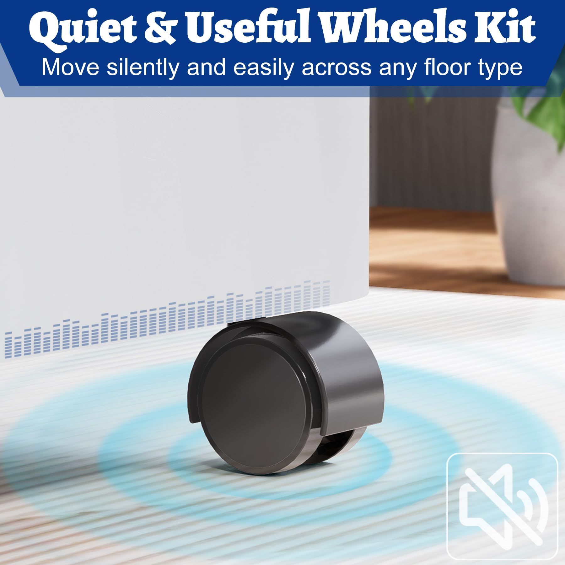 Kit de rueda deshumidificador compatible con deshumidificador Midea Cube, ruedas de rueda de fácil movimiento para movilización de deshumidificadores de sótano, accesorios de rueda de 6