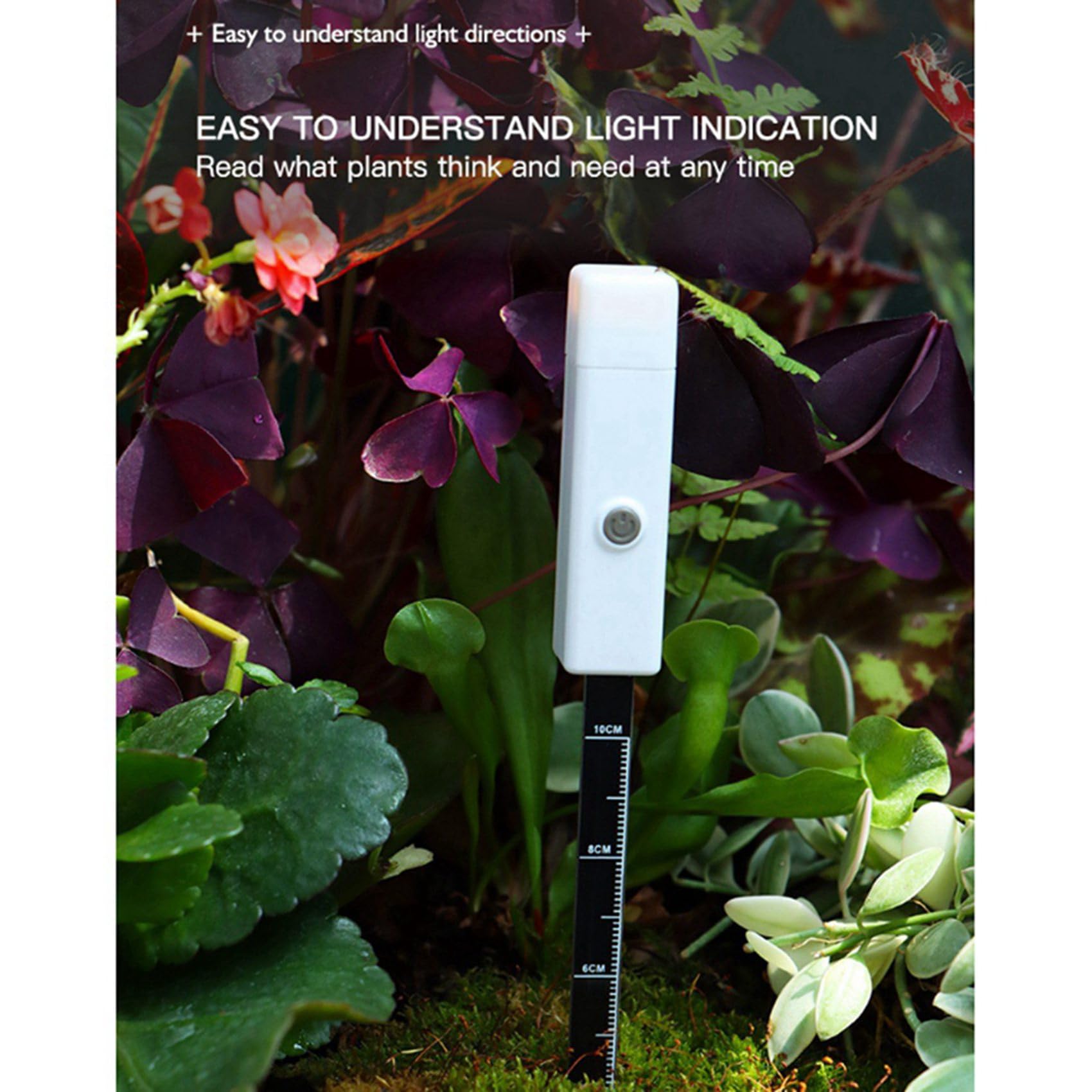 10X Humidimètre de Sol Compteur D'Eau pour Plantes pour Intérieur et Extérieur Sonde Intelligente avec 3 Voyants de Couleur pour Jardin, Pelouse
