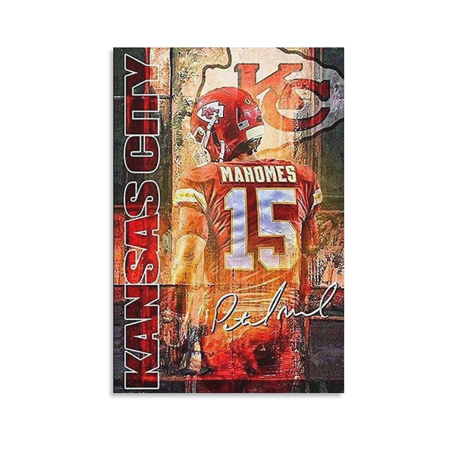 Mahomes Patrick Football Team Artworks Picture Print Poster Wall Art Painting Canvas Gift Decor Home Posters Decorative 12x18inch(30x45cm)