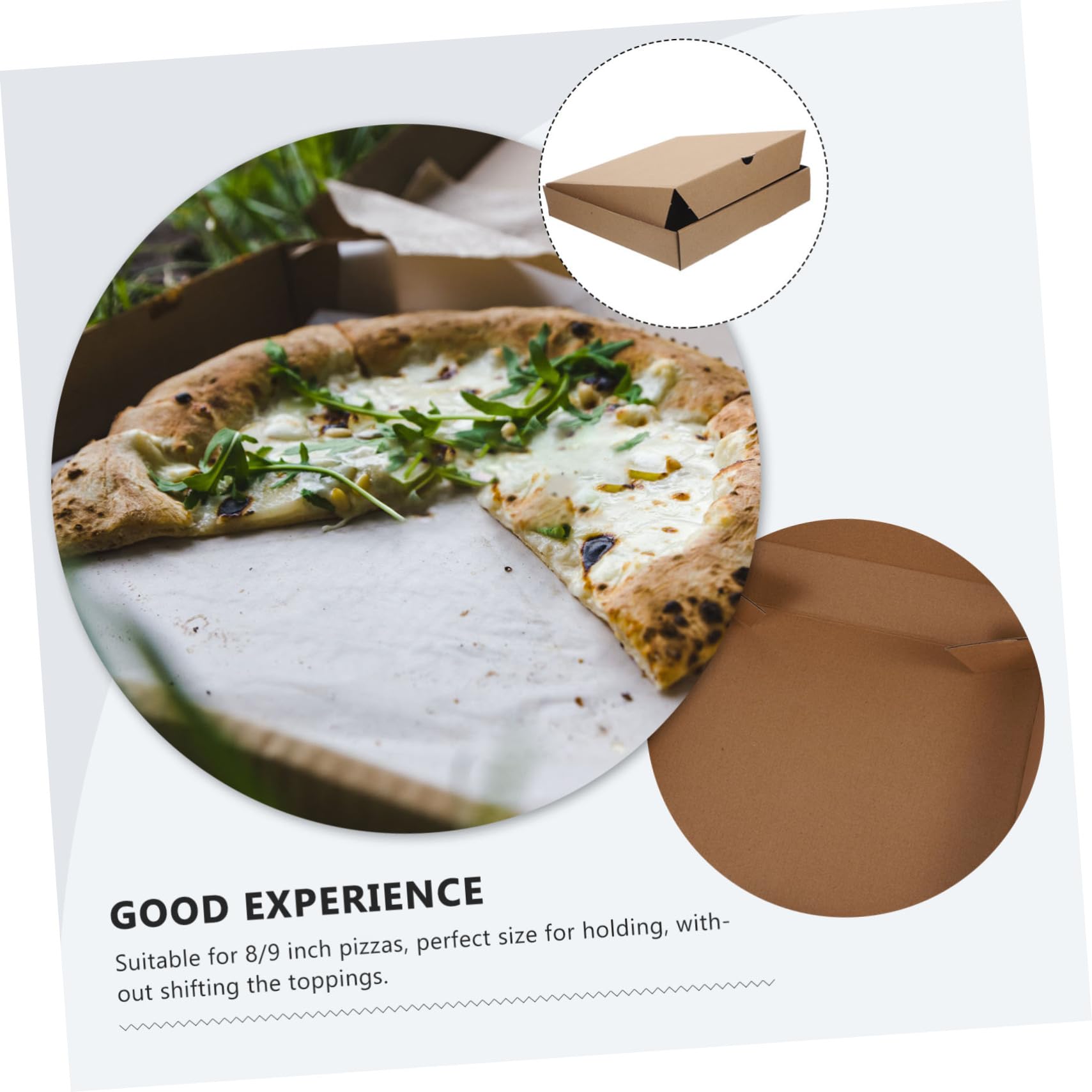 Luxshiny 10 StüCk Pizzabox Aus Verdicktem Kraftpapier Leere Pizza Schachtel FüR 8-9 Zoll Pizza Diy Geschenkverpackung Vielseitige Aufbewahrungsbox FüR Lebensmittel