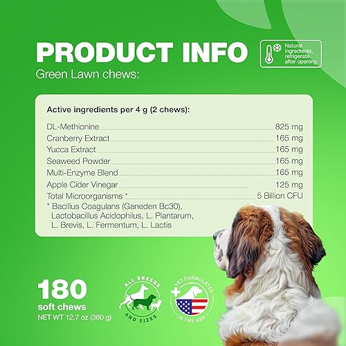 Vista 8 de Masticables para Manchas de Quemaduras de Hierba para Perros - Neutralizador de Orina para Césped - Protector de Manchas de Césped por Orina