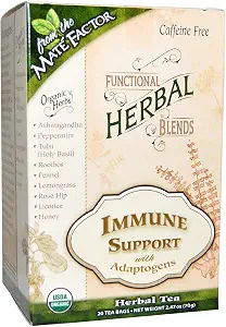 The Mate Factor Functional Herbal Blends Tea - Immune Support with Adaptogens, 20 Bags (2.47 oz each)