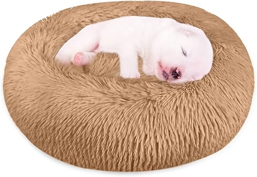PETORO Cama para perro, cama para gato, cama para mascotas, antiansiedad, suave, cómoda y lavable a máquina, cama de dona para perros pequeños,