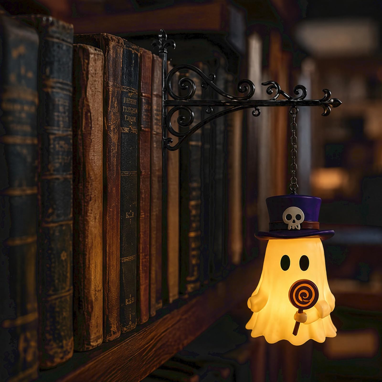 Library Lantern Bookshelf Lamp Book Nook Light Warm LED Nightlight
