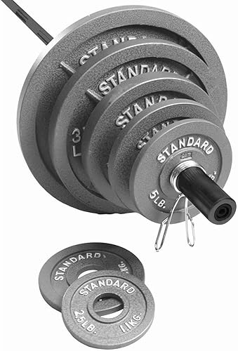 Juego olímpico de 300 lb CAP Barbell, incluye barra de 7 ft