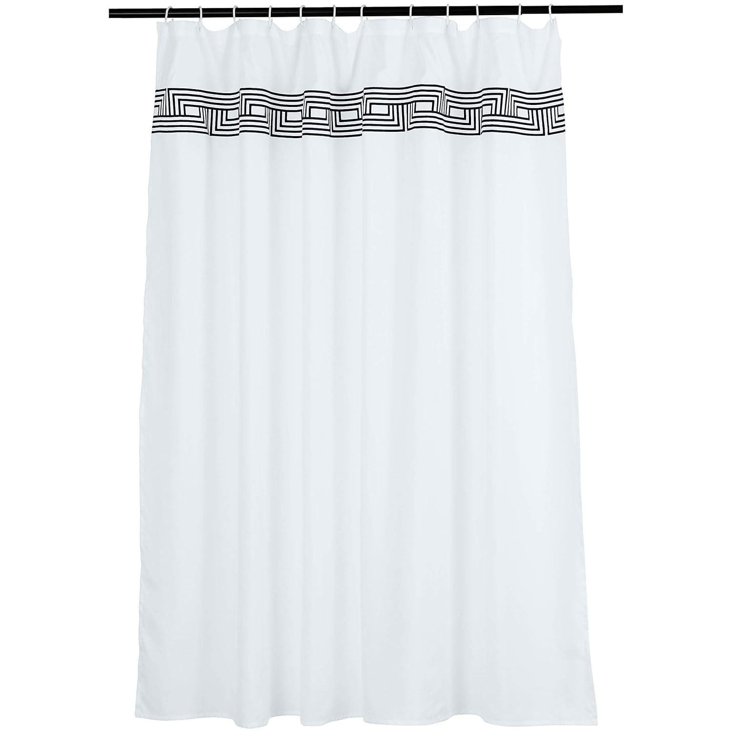 AmazonBasics Polyester Athena Embroidered Shower Curtain Black, 72 x