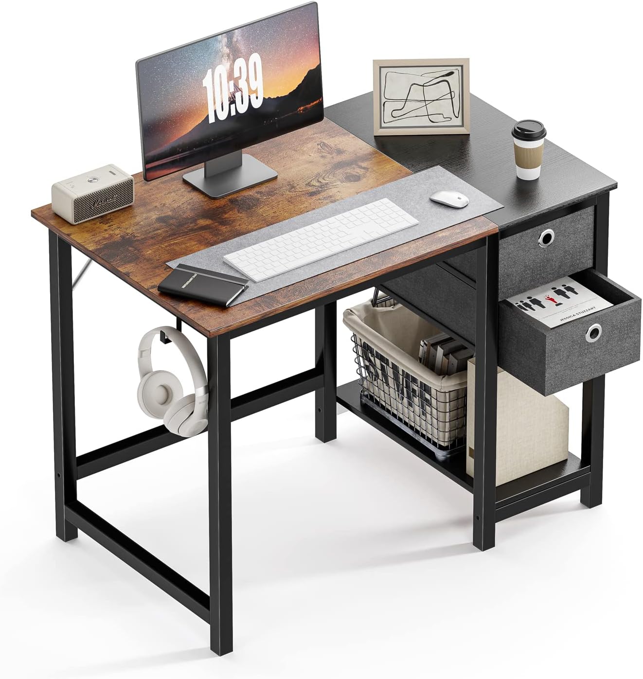 Computer Desk with Drawer 40 Inch Home Office Desk Writing