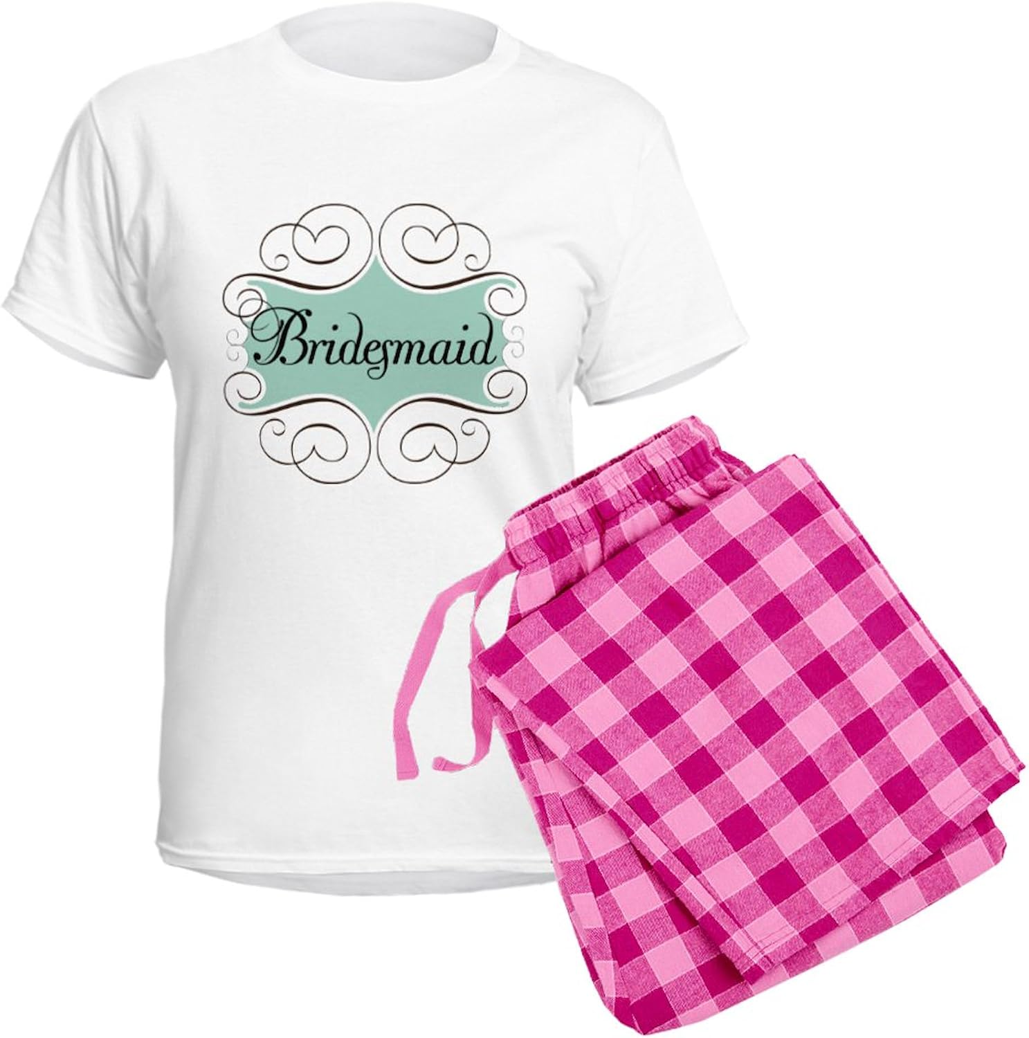 CafePress Beautiful Bridesmaid Women's Light Pajamas Women's Novelty Cotton Pajama Set, Comfortable PJ Sleepwear