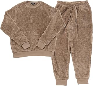 [TopIsm] メンズ セットアップ 上下セット シャギーボア フリース スウェット 無地 トレーナー ルームウェア 部屋着 寝巻き パジャマ ナイトウェア