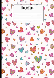 Composition notebook cute illustrations Aesthetic design notebooks for school, Aesthetic design notebook for students, lined pages for school.
