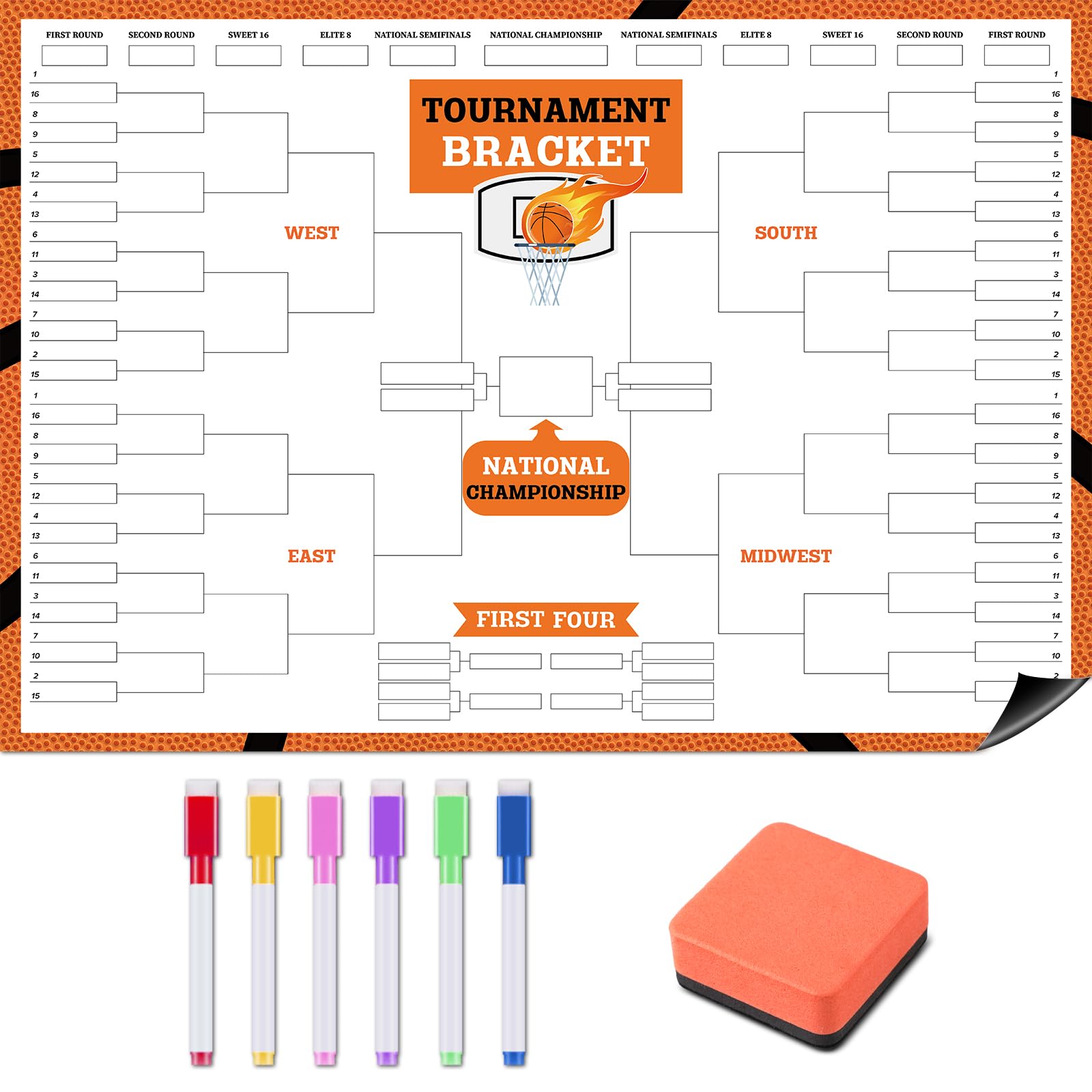 Snapklik.com : Magnetic Basketball Tournament Bracket Poster Set ...