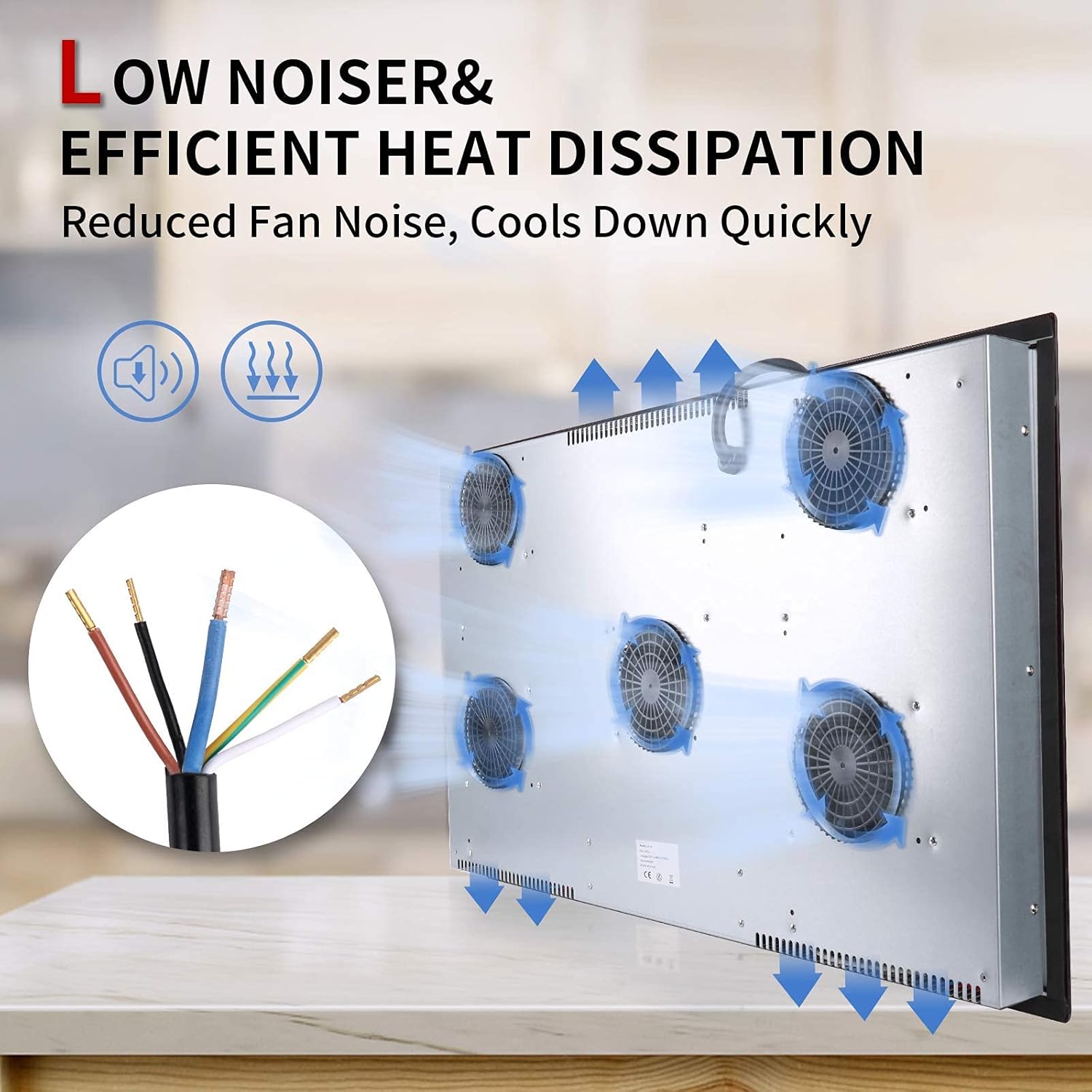 Piano Cottura a Induzione 9300W da Incasso, Fornello ad Induzione in Vetroceramica a 5 Piaste, Nero (5 Fornelli - L90cm)